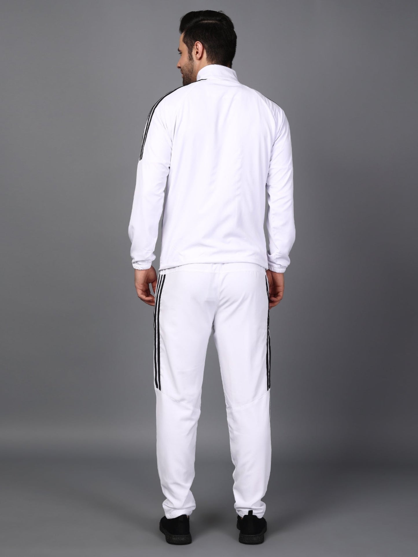 Adidas Half Striped Men White Tracksuit