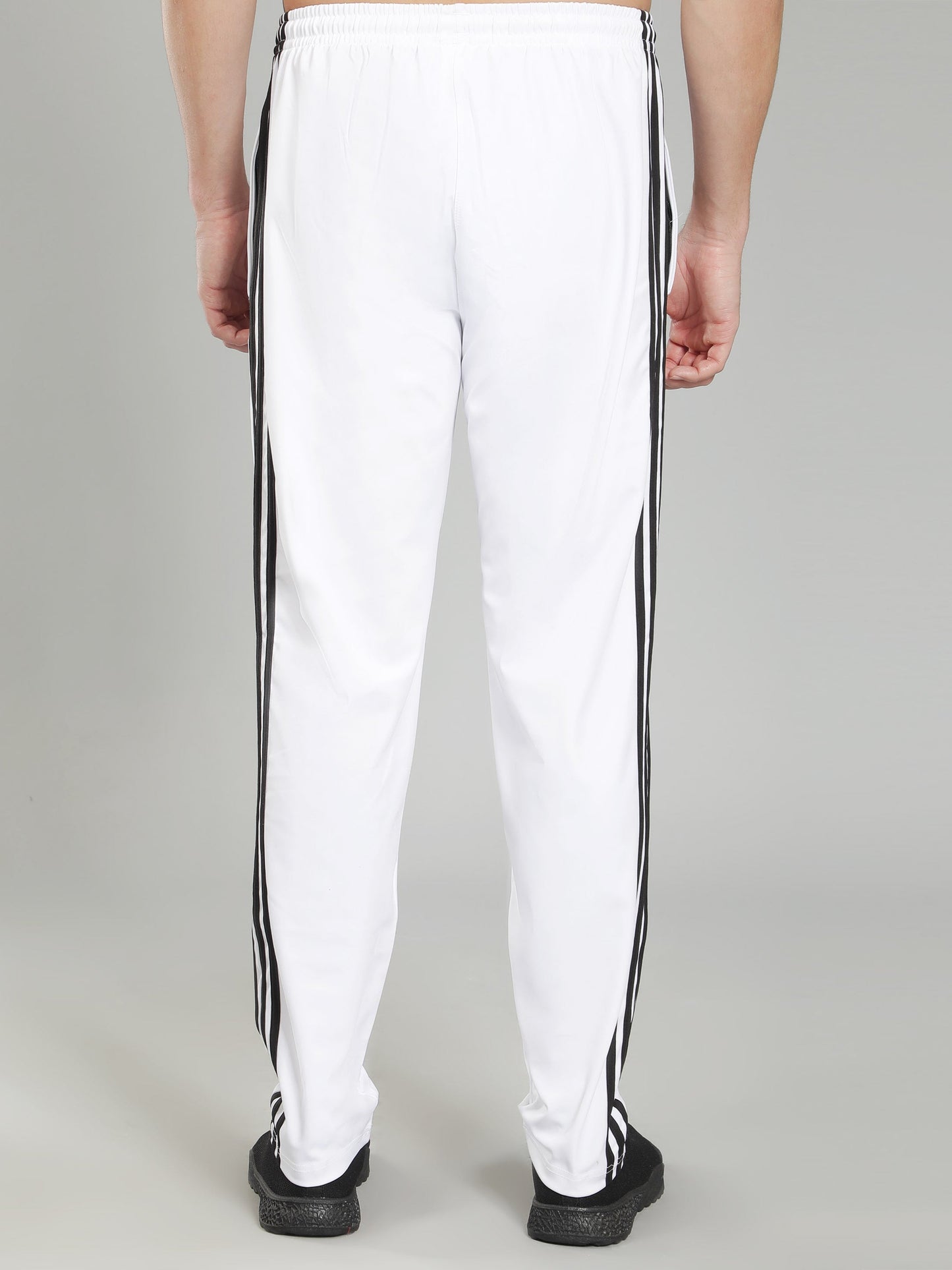 Adidas Solid Casual Men Track Pants color Black & White