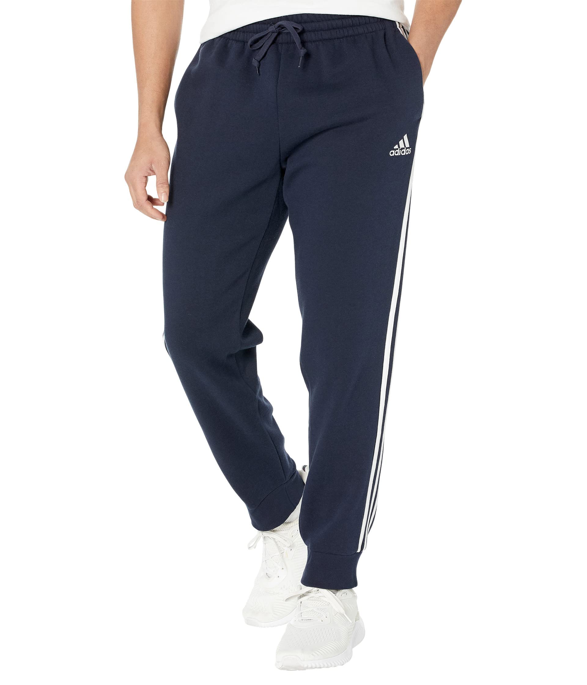 Men's Essentials Fleece Tapered Cuff 3-Stripes Pants