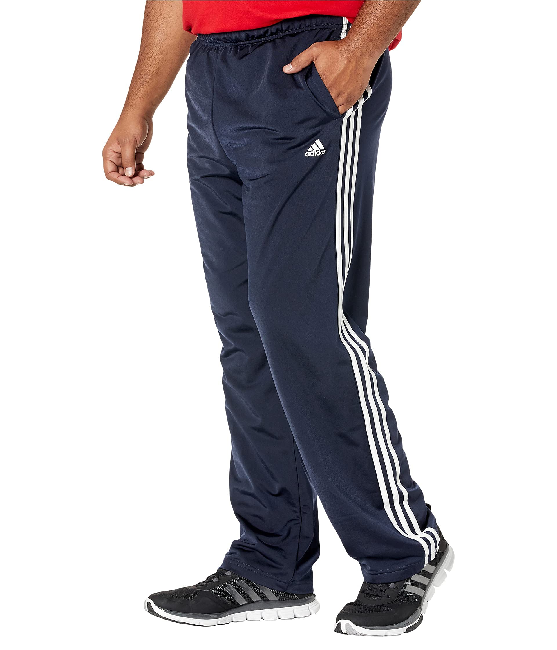 Men's Essentials Warm-Up Open Hem 3-Stripes Tracksuit Pants